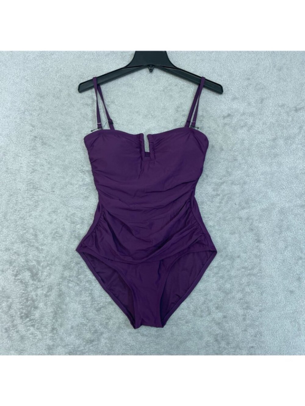 NWT DKNY Women's M Purple Strapless One-Piece Swimsuit Adjustable Straps B1729 - Picture 5 of 14